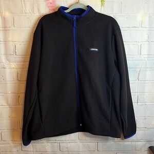 Lands End Men’s pocketed Comfy Fleece Zip Up. Size Large. NWT